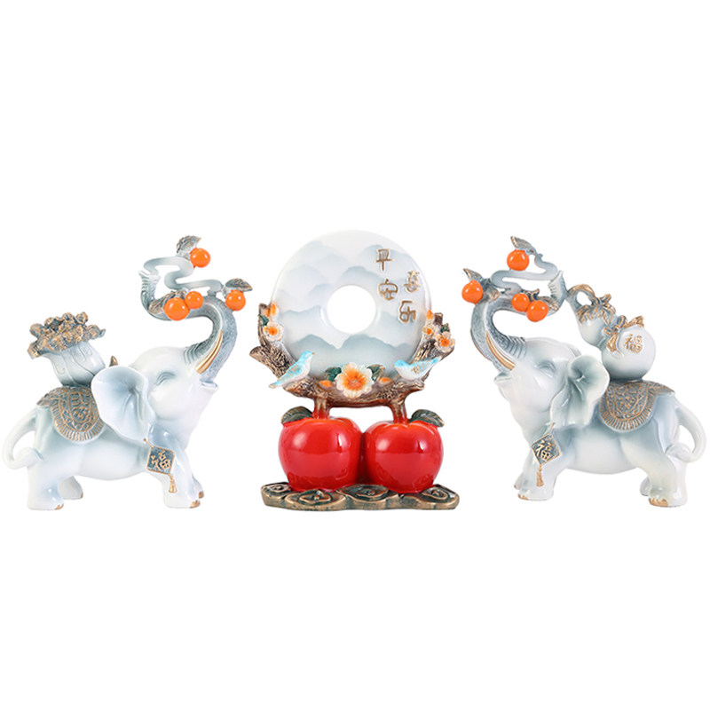 新中式复古客厅酒柜玄关电视柜招财大象一对象摆件家居装饰品摆设,家居饰品,装饰摆件,淘宝优惠券,粉丝福利购,淘宝优惠卷