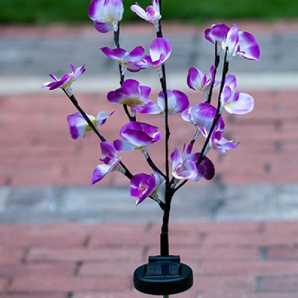 速发Solar Phalaenopsis Light LED Artificial Flower Lamp