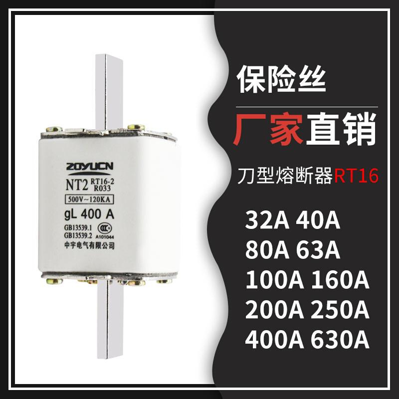 熔断器熔芯保险丝NT00 RT16GL 63A 80A 160A陶瓷熔断体刀形触头*