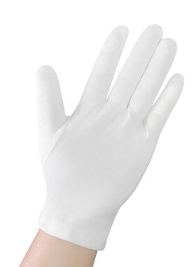 新款10双白色作业手套耐磨布手套文玩盘珠礼仪薄款弹力纱吸汗