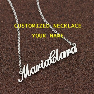 新品custom name necklace personalized DIY women chain fashio