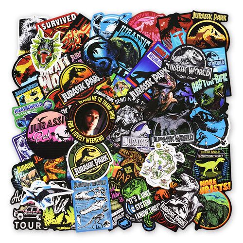 75 Pcs Jurassic Park Animal Dinosaur Stickers for Motorcycl