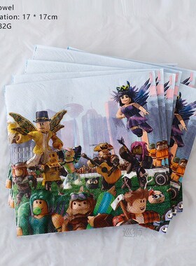 Robot Game Roblo Happy Birthday Decoration Tableware Set Pap