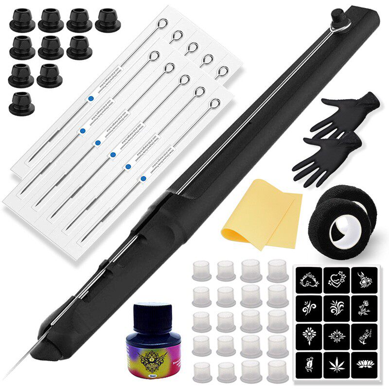 刺青工具纹身器材传统纹身手针手工扎针纹身工具手工练习套装