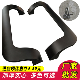 無框玻璃門拉手實(shí)心鋁合金推拉門把手有框大門木門把手黑色陽臺方