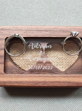 Personalized Wedding Ring Box Wooden Wedding Ring Bearer Box