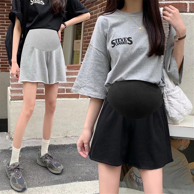 超大码孕妇短裤夏季纯棉打底裤宽松阔腿五分中裤外穿U运动裤200斤
