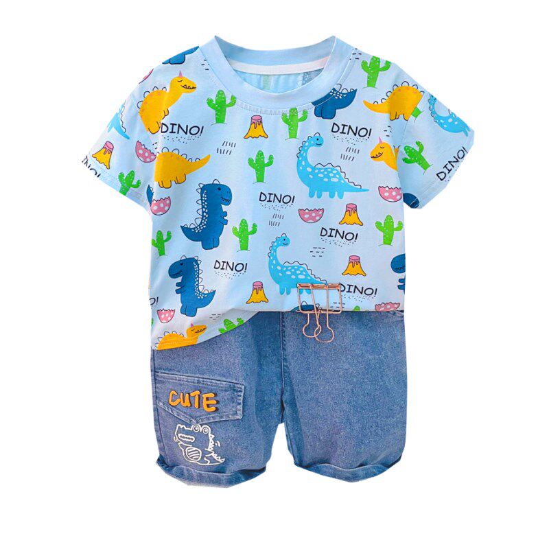 男童夏季套装2024新款潮酷帅儿童夏装男孩帅气时髦婴儿两件套夏款