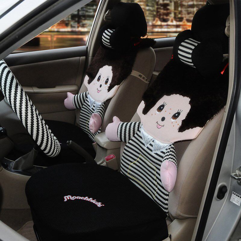 女生可爱韩版卡通四季汽车坐垫 新款时尚立体 夏季冰丝汽车座垫