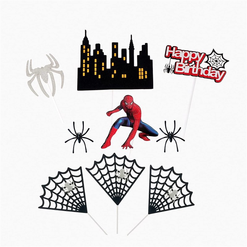 速发Spiderman Theme Cake Decorations Super Hero Avengers Hul