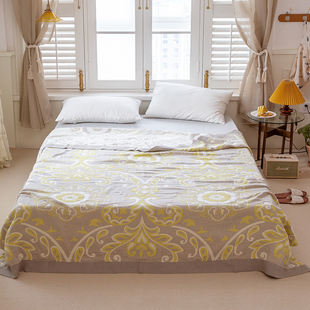 加厚纯棉纱布毛巾被夏季 夏凉被空调被双人夏被 全棉毛巾毯单人薄款