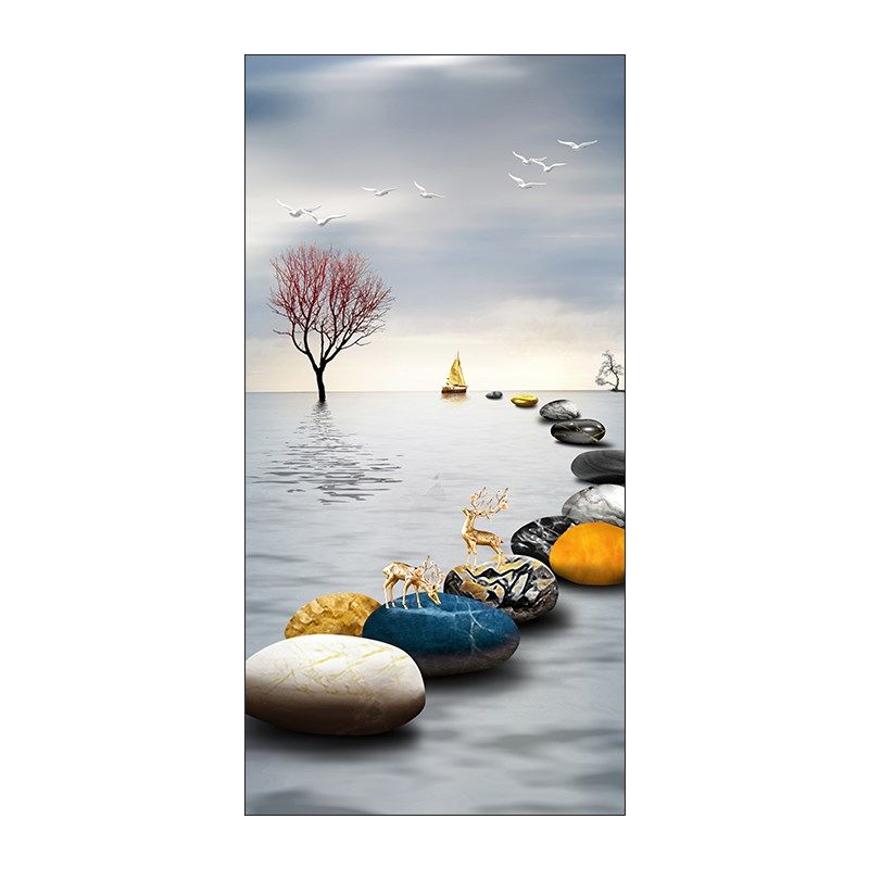 玄关装饰画现代简约入户正对进门墙壁挂画新中式玄幻走廊过道壁画,家居饰品,现代装饰画,淘宝优惠券,粉丝福利购,淘宝优惠卷