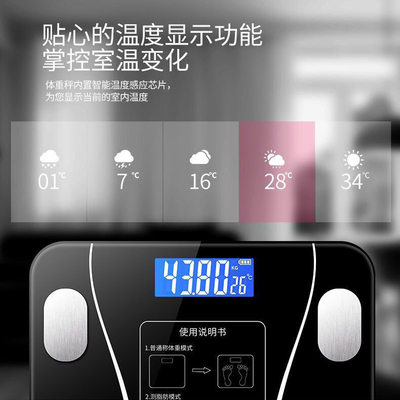 推荐电子秤体重秤家用精准小型智能电宿舍家庭体脂称电子称体脂秤