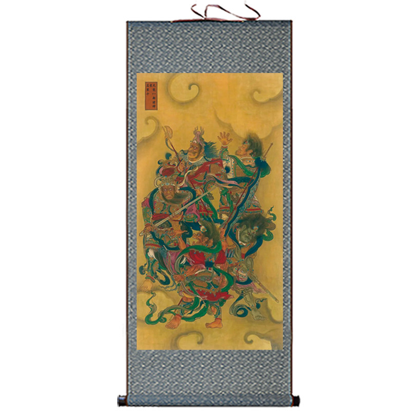 现货速发天龙八部诸神挂画道场水陆法会卷轴画神像丝绸画客厅玄关