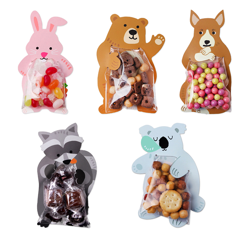 极速10pcs Jungle Animal Candy Bag Easter Rabbit Gift Bags Sa