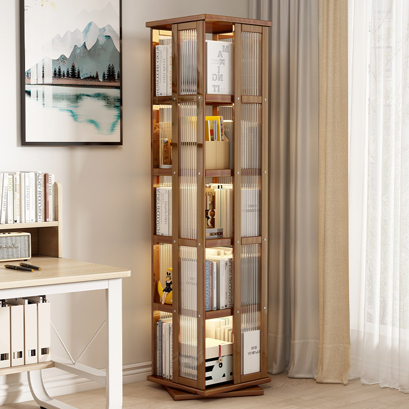 家用旋转书架落地式多功能置物架客厅现代简约多层省空间收纳神器,住宅家具,旋转书架,淘宝优惠券,粉丝福利购,淘宝优惠卷