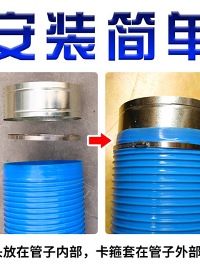 蓝色PVC工业吸尘管软管110/115/120/125/130mm木工开料雕刻机风管