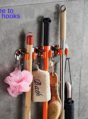 Hanger-Clip Mop-Storage-Box Rack Stainless-Steel Wall-Mounte