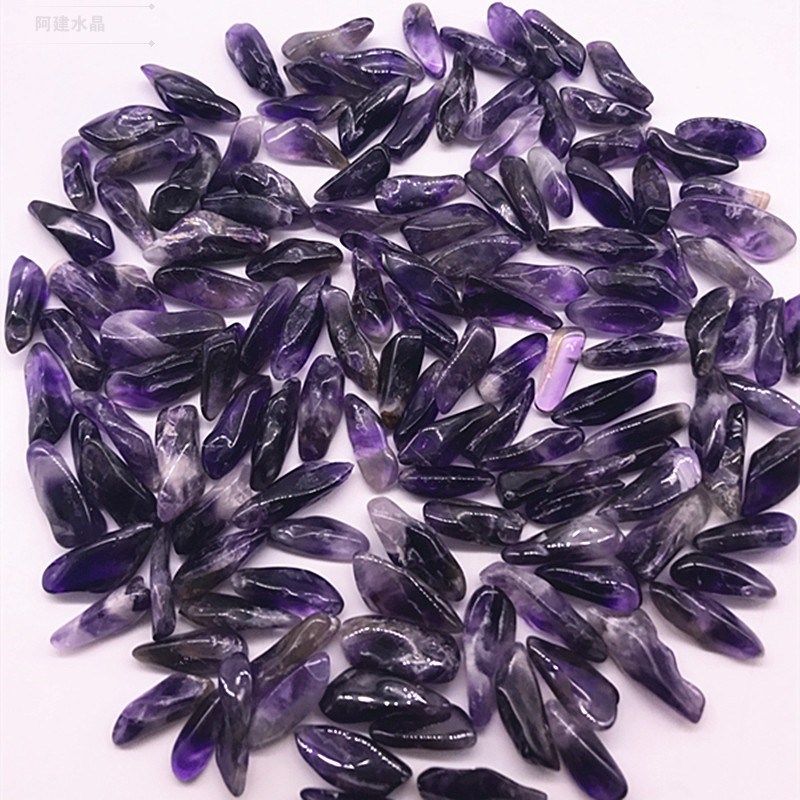 天然长牙紫水晶j碎石消磁石原矿石净化鱼缸花盆瓶造景装饰供佛许