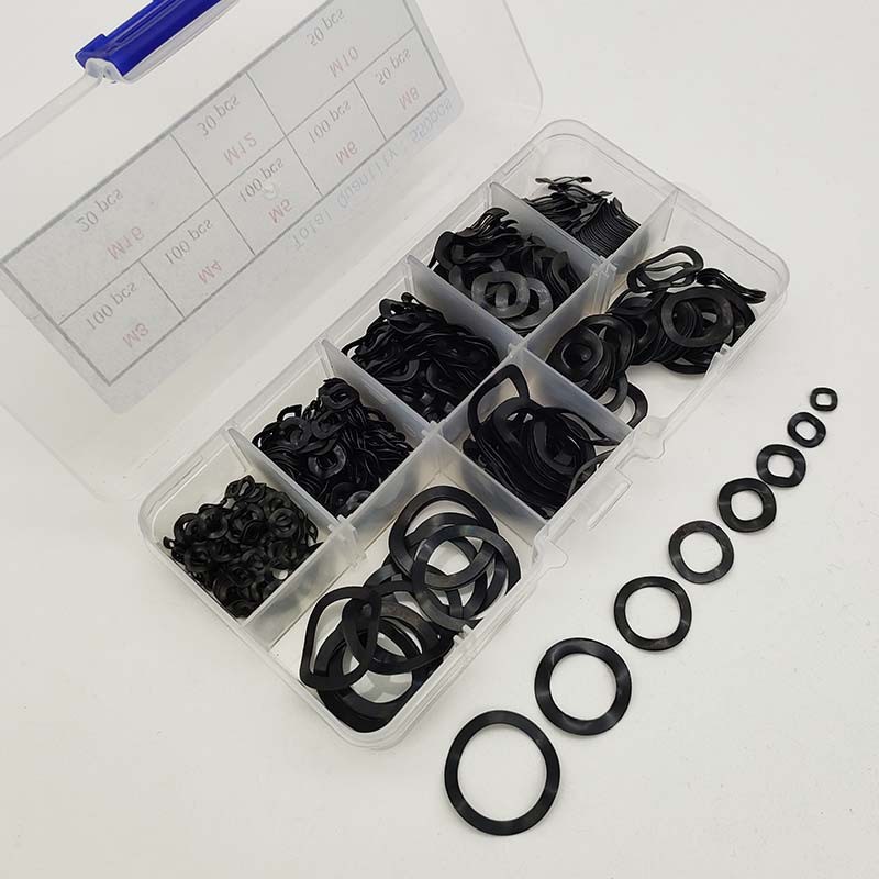 550pcs盒装M3-M16锰钢波形垫圈组合套装波浪垫圈弹簧轴承垫片圆形