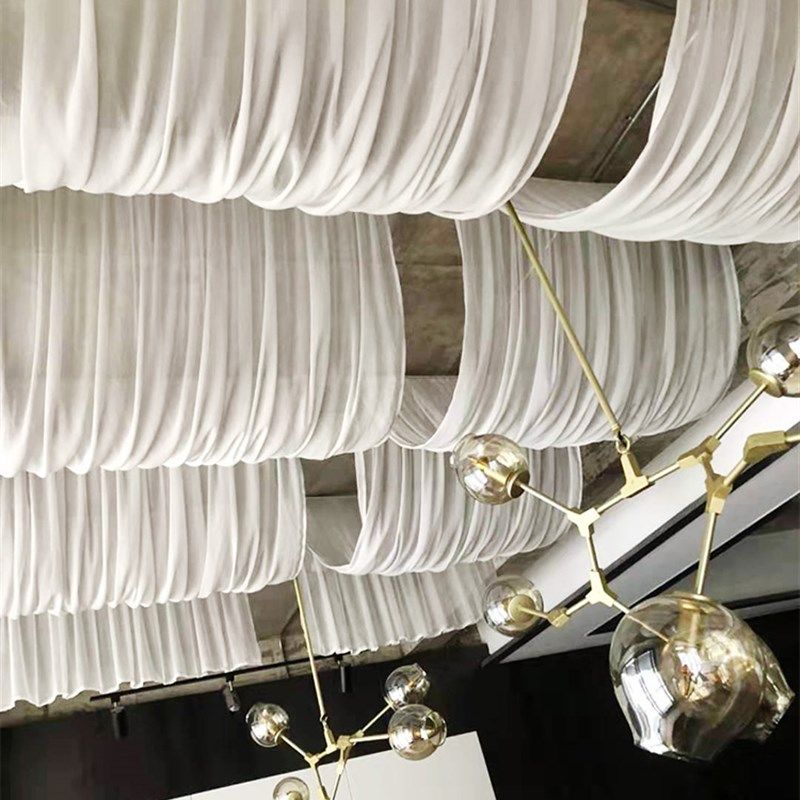 阳光房遮阳帘天花板遮光防尘茶室民宿酒店亚麻隔断波浪吊顶褶皱款,居家布艺,定制窗帘,淘宝优惠券,粉丝福利购,淘宝优惠卷