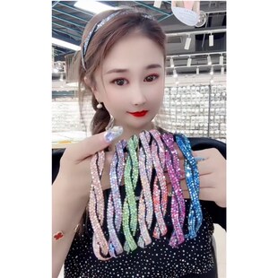 韩版新款麻花发窟镶钻头箍高级气质水钻发卡饰品发饰头饰