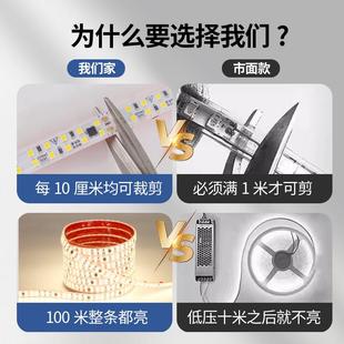 饰贴片软灯条客厅户外防水线条灯220v 照明灯带led超薄自粘货架装