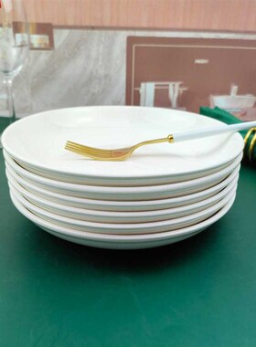 Z2546G盘子菜盘家用2024新款陶瓷白色釉下彩餐具商用炒菜碟子8寸