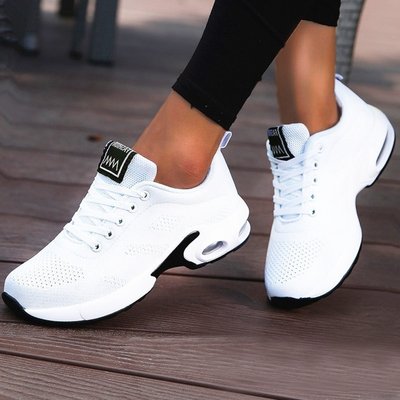 网红Ladies White Sneakers Female Running Shoes Breathable Ca