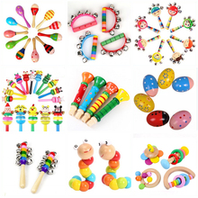 Baby Rattle Toys Wooden Rattle Sand Hamer Musical TWoys Mont