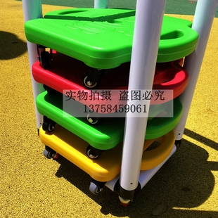 幼儿园滑板车平衡车收纳架高跷架沙水玩具架体操垫收纳架带轮子