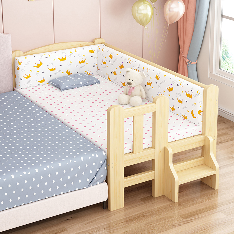 儿童床拼接床实木带护栏婴儿宝宝床单人小床拼接大床边加宽床定制
