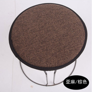 亚麻圆形垫子圆凳坐垫学生椅子y垫吧椅凳子垫防滑餐椅家用座垫定