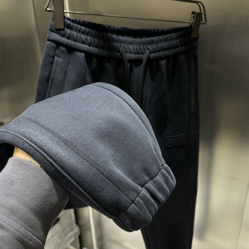 高克重 定制加厚面料 多次手工水洗锁色工艺 宽松束脚运动裤男裤