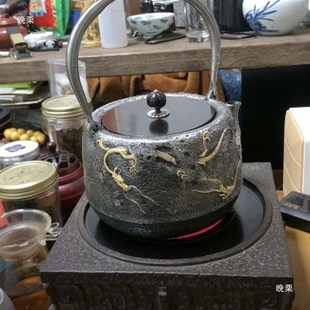 砂铁壶手工无涂层家用烧水泡茶壶铁壶大雨龙电陶炉套装