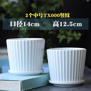 玫瑰花专用花盆北欧现代简约种草莓的花盆陶瓷客厅朱顶红用带托盘