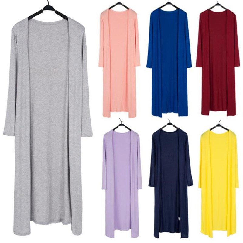 推荐Summer Autumn 12 Colors Women Modal Long Cardigan Female