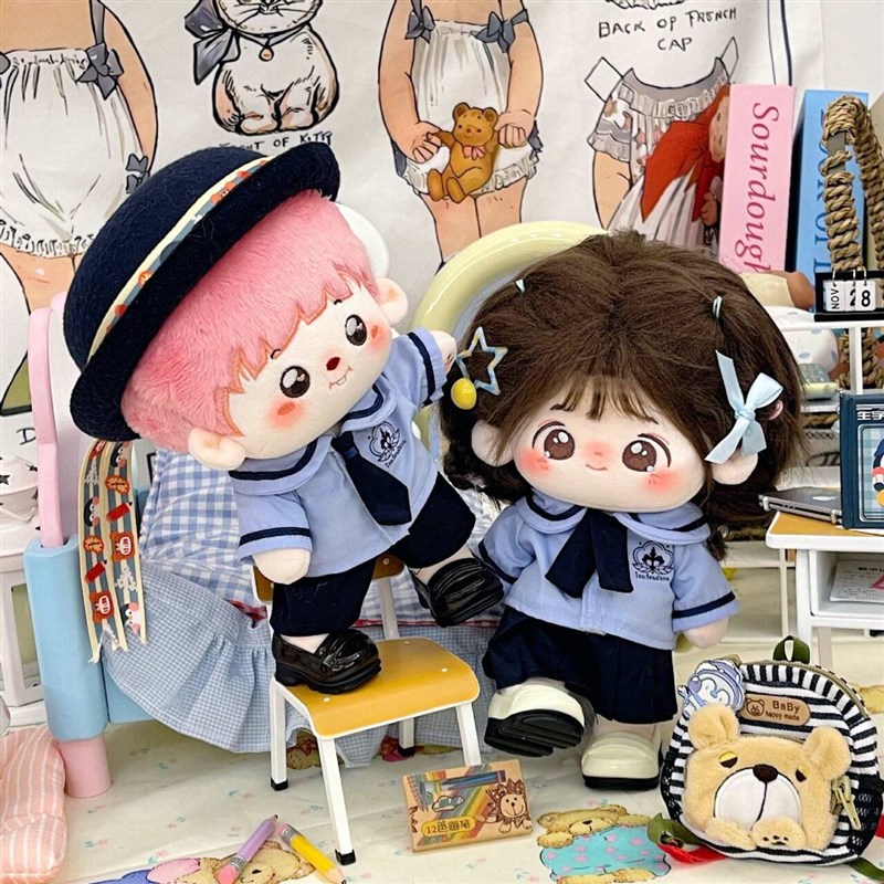 新品10cm20厘米制服裙泰式校服套装玩偶公仔棉花娃娃换装衣服着替