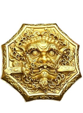 狮咬剑铜八卦镜八角狮吞口剑牌铜狮子头挂牌大窗门口风水铜厂家