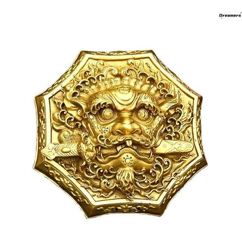 狮咬剑铜八卦镜八角狮吞口剑牌铜狮子头挂牌大窗门口风水铜厂家