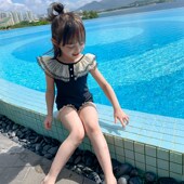 可爱时尚 新款 儿童泳衣女童连体洋气公主游泳衣网红新款 女孩小童泳