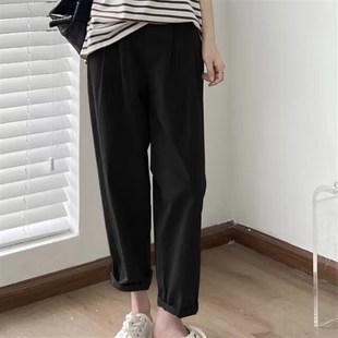 薄款 200斤矮个子九分裤 孕妇裤 宽松时尚 子外穿休闲老爹裤 加肥夏季