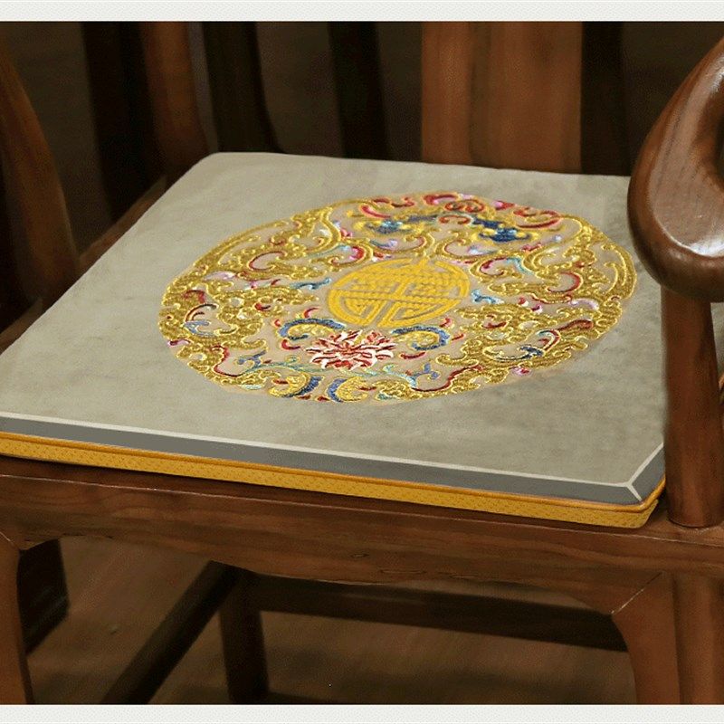 中式红木沙发坐垫绒布实木圈椅垫冬季餐椅太师椅座垫罗汉床垫定制