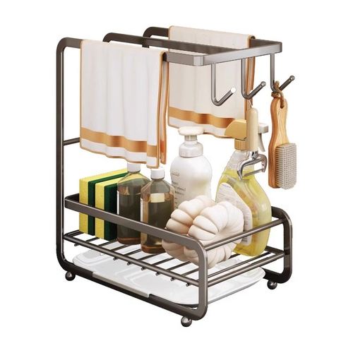 德国抹布架厨房置物架沥水架免打孔毛巾洗碗布水槽海绵专用收纳架
