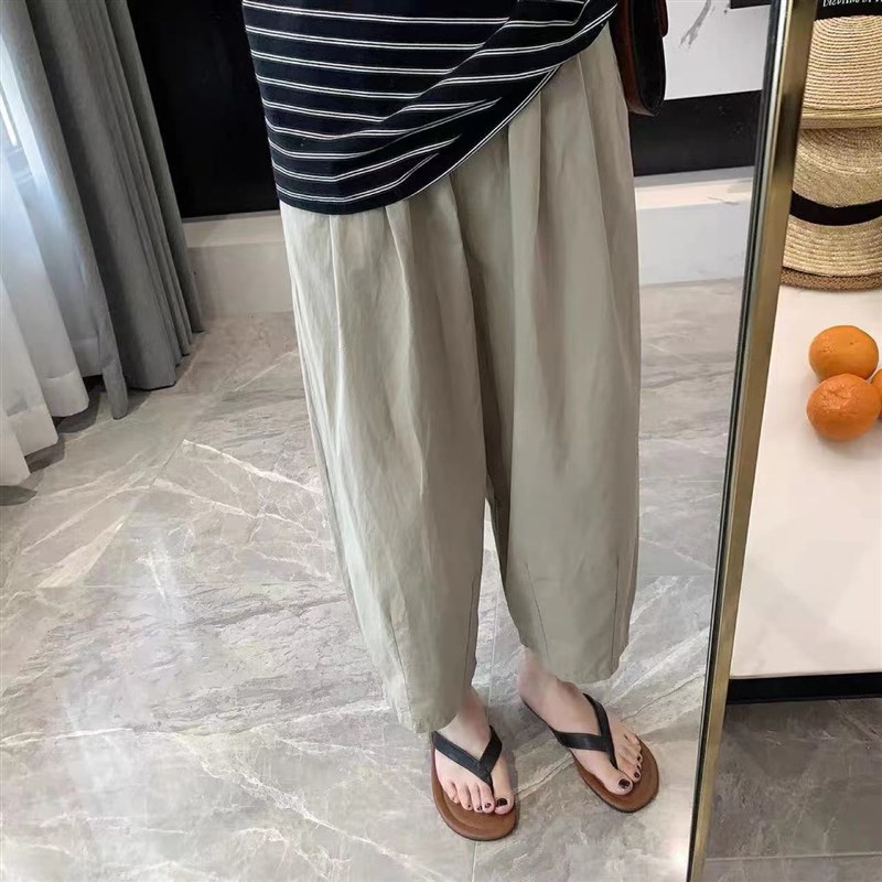 南瓜籽女装定制h肥妹妹mm纯棉工装阔腿早春宽松显瘦休闲九分气球