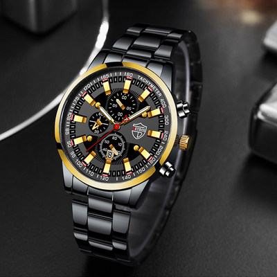 新品2023 Mens Watches Fashion Luxury Men Black Stainless Ste