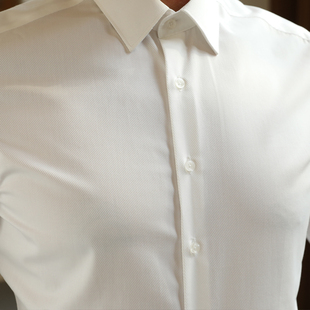 法式袖扣白斜纹衬衫男长袖商务正装新郎伴郎结婚职业宴会加肥大尺