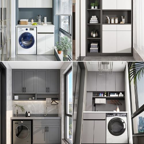 上海全屋定制阳台洗衣机柜组合一体整体空间改造设计装修储物柜子