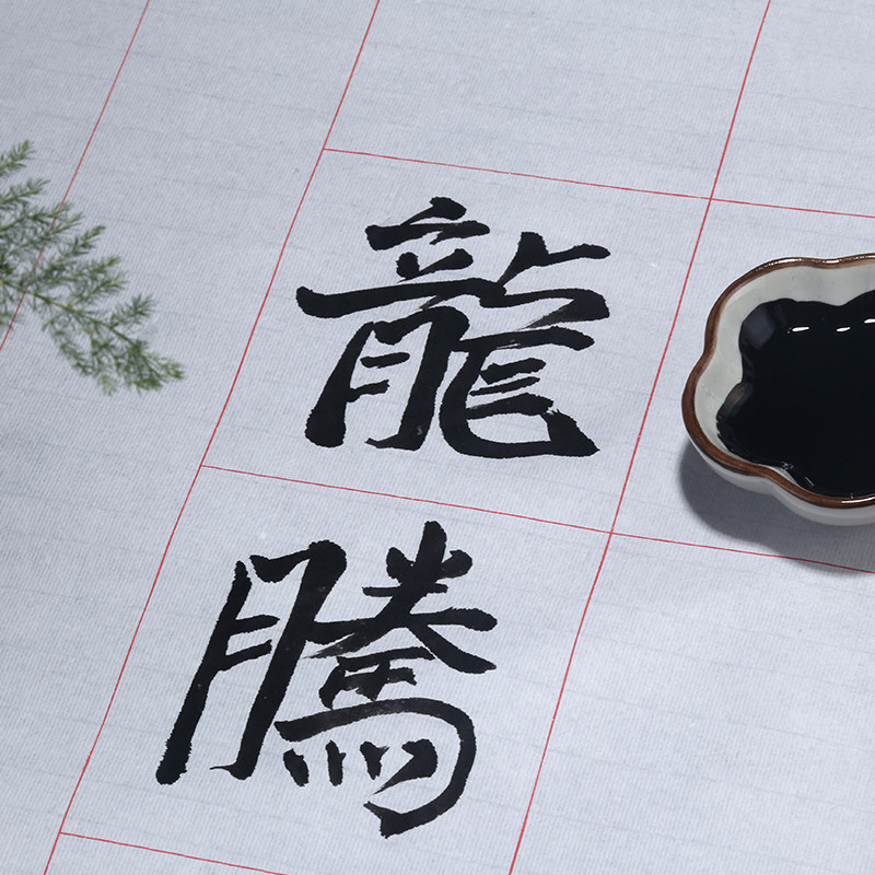 方格生宣纸半熟毛笔书法练习用四尺半切斗方69*69cm30格落款创作