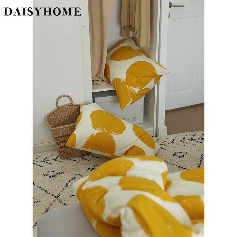 推荐DAISYHOME《冬日暖阳》纯棉针织棉抽象小太阳小众亲肤家纺四